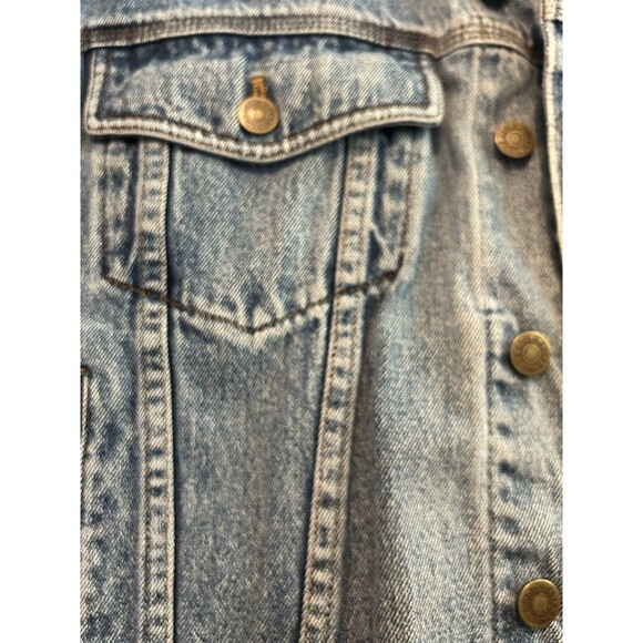 VTG Eddie Bauer Jacket Mens Medium Denim Medium Wash Pockets Jean Trucker Casual - Picture 8 of 12